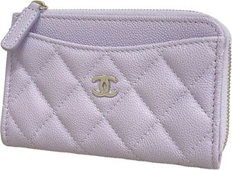 Chanel Light Purple Grained Calfskin Coin Purse/Coin Case (Pre-Owned)