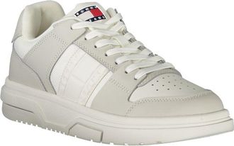 Tommy Hilfiger Leather and Polyester Sneaker - White