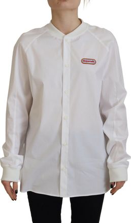 Dsquared2 Dsquared&sup2; Cotton Button Down Long Sleeves Crewneck Womens Top (Pre-Owned)