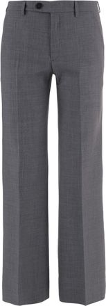 Darkpark Gray Colin Tailored Pressed-Pleat Stretch-Wool Formal Pants