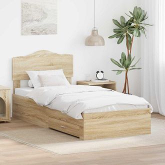 vidaXL vidaXL Struttura del letto Rovere Sonoma 70 x 190 cm Legno multistrato