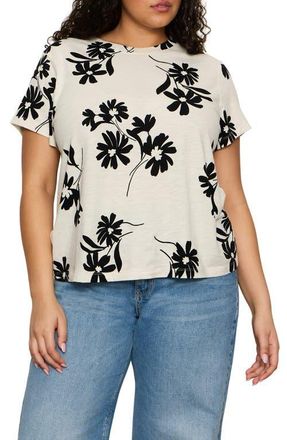 Sanctuary The Perfect T-Shirt in Chalk Bloom at Nordstrom, Size 1X