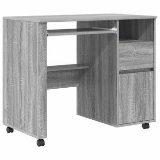 Berkfield Home Grey Computer Desk Grey Sonoma Engineered Wood Medium