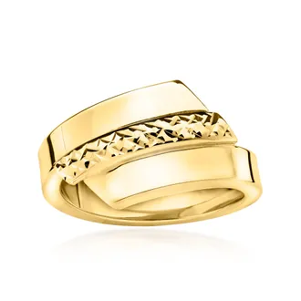Ross-Simons Italian 14kt Yellow Gold Diamond-Cut and Polished Ring