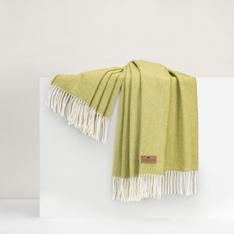 Lands Downunder Italian Herringbone Throw in Lemongrass at Nordstrom