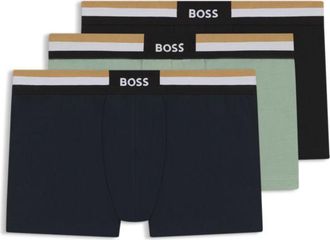 BOSS Three-pack of trunks in a moisture-wicking cotton blend