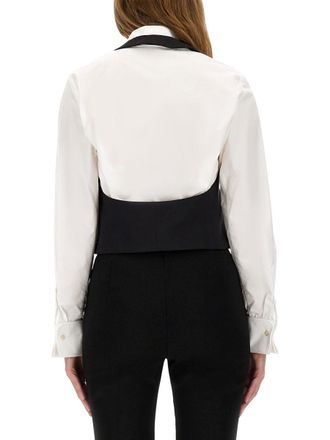 Nina Ricci Open Back Cotton Blend Vest - Black