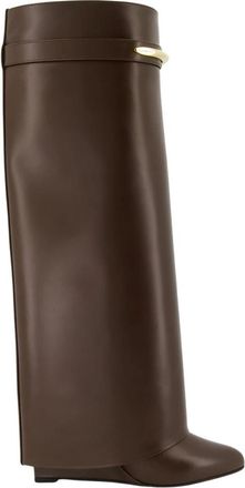 Givenchy Shark Pinch Boots - Dames - Hoge Laarzen - Bruin - 38 EU - Leer - Schoenen