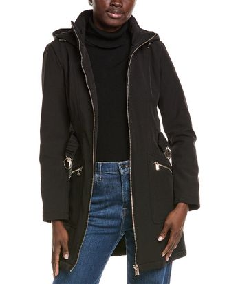 Kensie Seatbelt Buckle Hooded Softshell Jacket