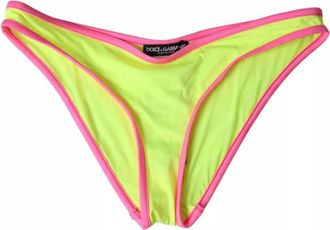 Dolce & Gabbana Bikini Broekje - Dames - Bikinis - Geel - ONE Size - Nylon - Badmode