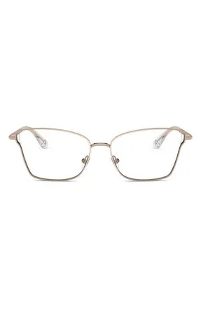 Michael Kors Radda 55mm Rectangular Optical Glasses in Rose Gold at Nordstrom