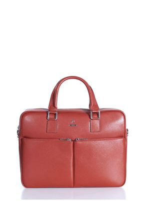 D'Arienzo Borsa Ventiquattrore Rossa in pelle di vitello saffiano doppia tasca DArienzo, Seleziona Taglia Unica, Colore Rosso