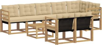vidaXL Conjunto De Sof&aacute;s De Exterior 9 Uds. Y Beige Vidaxl