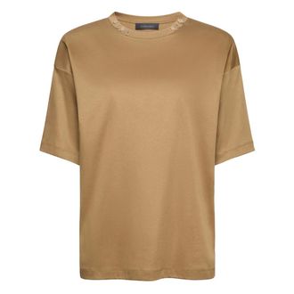 Elena Miro T-Shirts, female, Brown, Size: S 022 Oliva T-shirt