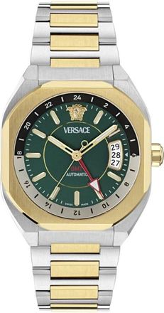 Versace V-Contempo GMT Automatic Green Dial Mens Watch VE0I00325