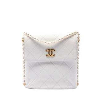 Chanel Pre-owned Vintage Quilted Crossbody Bag - Dames - Pre-owned - Wit - Maat: ONE Size Leer