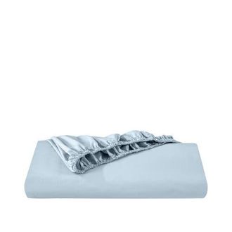 Bare Home 100% Organic Cotton Percale Cooling Fitted Sheet in Winter Blue at Nordstrom, Size Twin X-Long