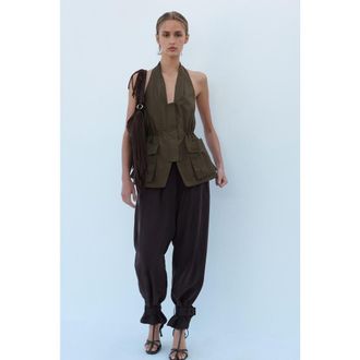 H&M Balloon Trousers in Dark Brown at Nordstrom, Size 10