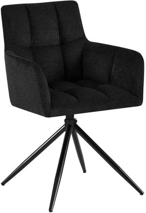Clp Silla de comedor giratorio en tela negro