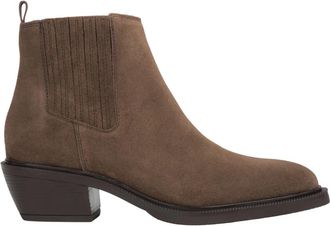 Estro & Luminara Lage Velours Cowboylaarzen - Dames - Cowboylaarzen - Bruin - 37 EU - Leer - Schoenen