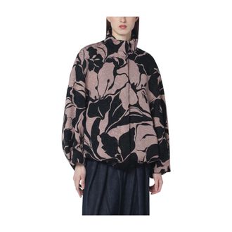 Dries Van Noten Light Jackets, female, Multicolor, Size: M Loose Fit Jacket with Darts Details