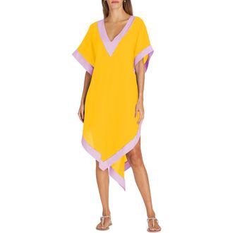 Valimare Aria High-Low Crepe de Chine Cover-up Dress in Yellow at Nordstrom, Size Small