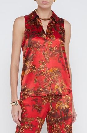 L'agence Emmy Sleeveless Silk Shirt in High Risk at Nordstrom Rack, Size X-Small