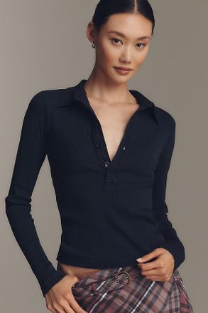 Citizens Of Humanity Long-Sleeve 60s Polo Top