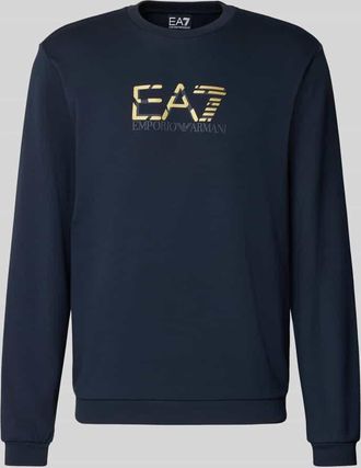 Emporio Armani Sweatshirt mit Logo und Rundhalsausschnitt in Dunkelblau, Größe XXL