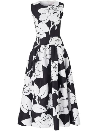 Carolina Herrera Midi-jurk met bloemenprint - Zwart