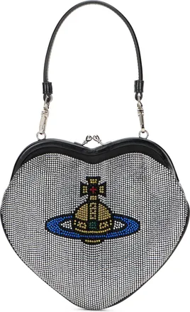Vivienne Westwood Womens Heart Frame Bag Silver Calfskin Clutch