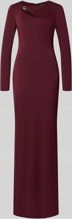 Lauren Ralph Lauren Abendkleid mit Cut Out und Knotendetail Modell BURLINCE in Dunkelrot, Gr&ouml;&szlig;e 34