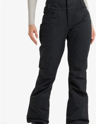 Roxy Womens Roxy Womens Diversion Tailored Waterproof Snow Pants - Black - Size: 10/8/10