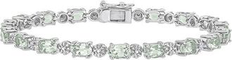 Rina Limor Silver 7.40 Ct. Tw. Diamond & Green Amethyst Tennis Bracelet