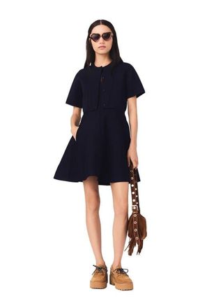 Maje Cropped cardigan in Navy at Nordstrom, Size X-Large