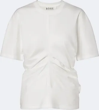 R&oacute;he R&oacute;he Gathered cotton and silk-blend t-shirt