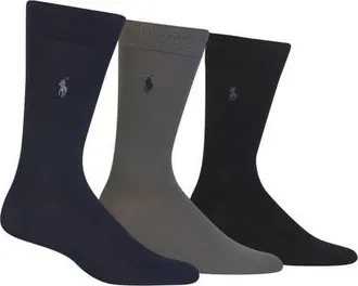 Polo Ralph Lauren Assorted 3-Pack Supersoft Socks in Navy Multi at Nordstrom