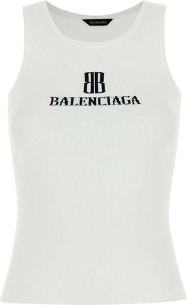 Balenciaga White viscose blend tank top
