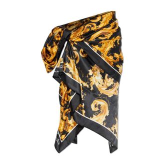 Versace Jeans Couture Beachwear, female, Black, Size: ONE SIZE Baroque Pareo