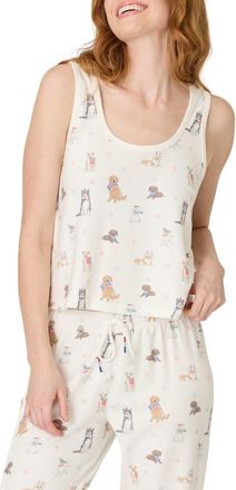 PJ Salvage Red, White & Woof Jersey Tank in Ivory at Nordstrom, Size X-Small