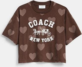 Coach Horse And Carriage Heart Cropped T-Shirt In Organic Cotton
