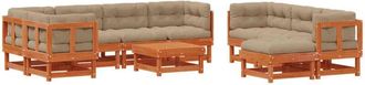 vidaXL Garden Lounge Set 33 pcs Wax Brown Solid Pine Wood vidaXL