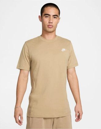 Nike Mens Nike Club Mens T-Shirt Beige - Tan - Size: 42