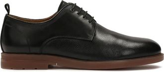 Kazar Schoenen, Heren, Zwart, 43 EU, Leer, Zwarte leren halfschoenen met bruine zool