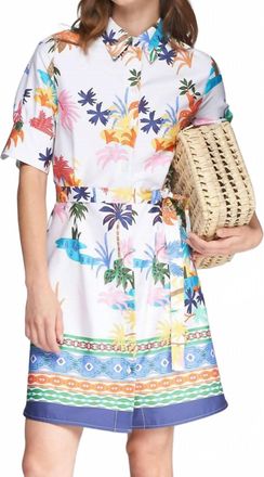 Vilagallo Hester Palms Dress In Multi Palm