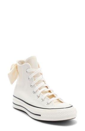 Converse Chuck 70 Bow High Top Canvas Sneaker in Egret/Egret/Black at Nordstrom Rack, Size 5