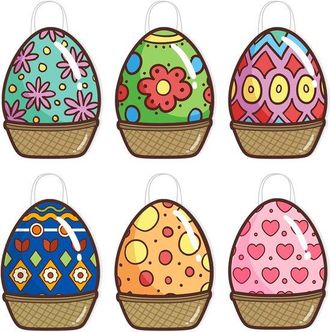 OEM 6 Bolsas De Regalo De Pascua Con Asas: Coloridas Bolsas Para Dulces, Ideales Para Fiestas Infantiles Y Celebraciones De Pascua