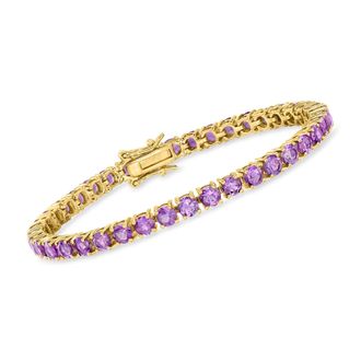 Ross-Simons Amethyst Tennis Bracelet in 18kt Gold Over Sterling