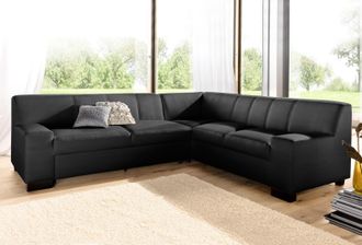 Domo Collection Ecksofa »Norma Top, elegant und modern, flache Armlehnen, L-Form« wahlweise mit Bettfunktion