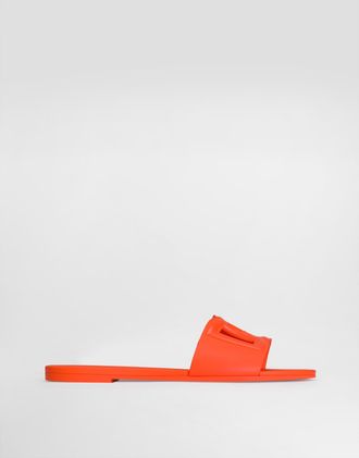 Dolce & Gabbana Beachwear Slides In Rubber - Woman Slides And Mules Orange Rubber 37